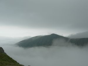 Lurchers Crag floating in cloud