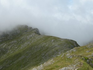 The ridge leading up to the top