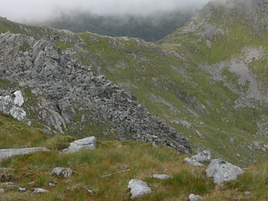 The descent to the col