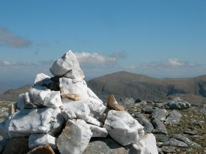 cairn with Seana Braigh to the right