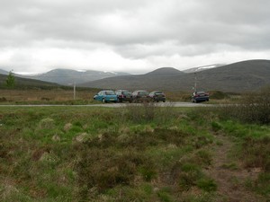 Looking back at the car park from the path