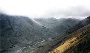 Looking down into Glencoe