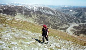 Andrew ascending the Cairnwell