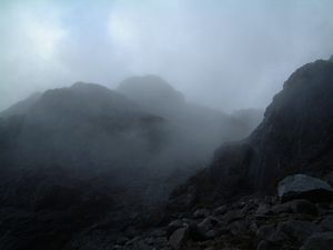 Looking back up the Coir a Grhunnda on the descent.