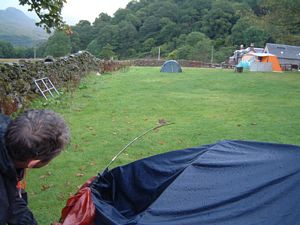 The robin on the tent pole at Beinglas Farm