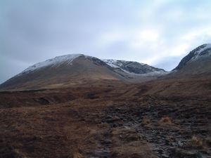 The route up to the col from the Bridge of Orchy