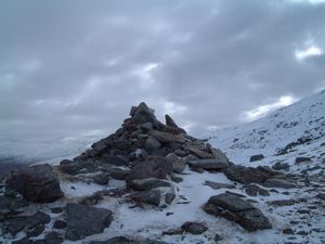 The cairn on the col