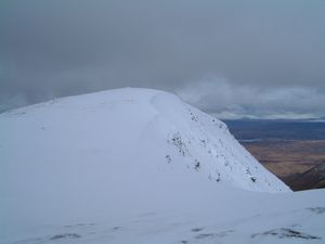 The summit (middle peak) of Beinn an Dothaidh, as seen from the Eastern top.