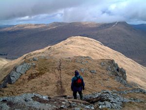 Andrew descending from Creag Mhor