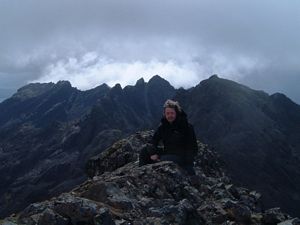 Atop Sgurr na Banachdich  with the southern Cuillin peaks behind 