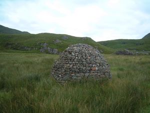 The cairn marking the start of the route