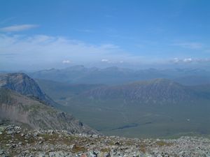 View towards Glencoe - Ben Nevis centre left