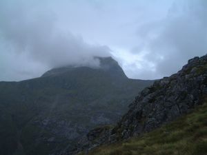 Ben Nevis seen from the descent of Aonach Beag