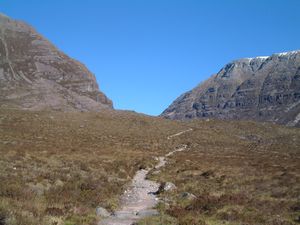 The path between Liathach and Beinn Eighe