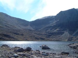 The lochan and the way up to the ridge