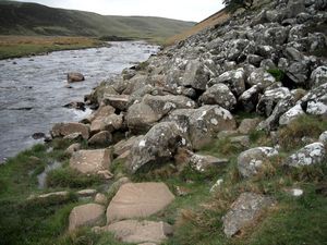 Boulders across the path