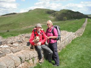 Les and Carol on Hadrian's Wall